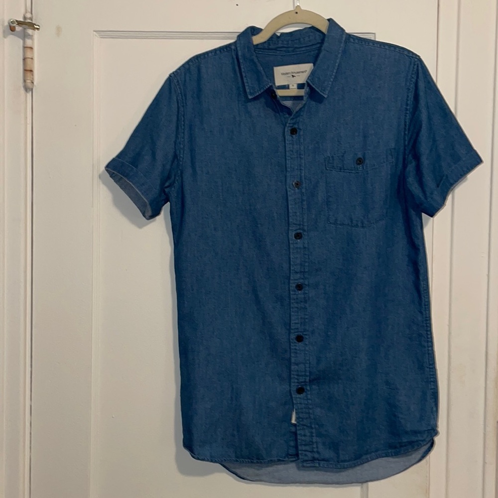 Modern amusement denim shirt. Size small